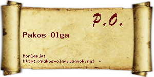 Pakos Olga névjegykártya